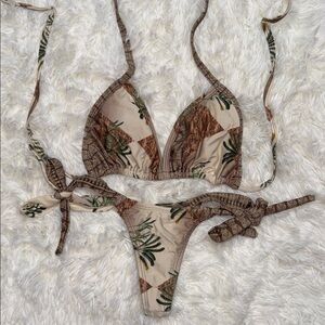 Tropical Print Bikini Set
